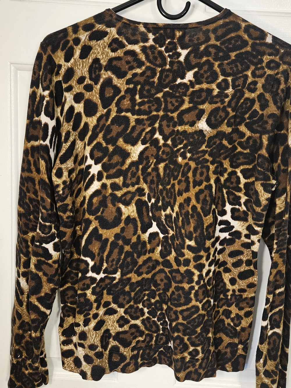 August silk Leopard Print Cardigan in Brown, Black & Cream - Picture 2 of 11